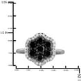 thumbnail image 2 of JewelersClub Sterling Silver 1 Carat Black & White diamond Cluster Ring for Women | Diamonds for Everyday Womens Wear, 2 of 3