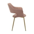thumbnail image 4 of Gigi Pink Velvet Dining Room Chair with Gold Metal Legs, 4 of 13