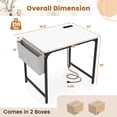 thumbnail image 2 of Costway 32" Meeting Room Desk Set of 2 with Charging Station & Headphone Hook Metal Frame White, 2 of 8