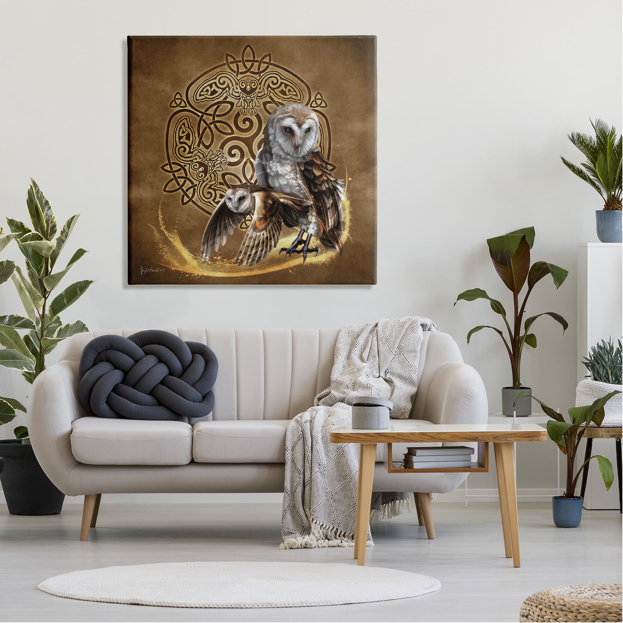 Stupell Industries Abstract Fractal Owls Animals & Insects Painting Gallery Wrapped Canvas Art Print Wall Art, 36 x 36