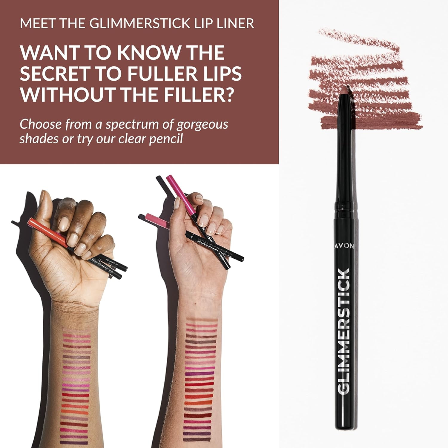 Avon Glimmersticks Retractable Lip Liner  / SIMPLY SPICE / SET OF 3
