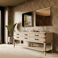 thumbnail image 2 of Norwalk 84 in W x 22 in D White Oak Double Bath Vanity, Carrara Marble Top, and Faucet Set, 2 of 9