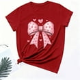 thumbnail image 4 of Erwazi Valentines T-Shirts for Womens Love Bow Heart Printed Casual Crew Neck Short Sleeve Tees Tees Tops Valentine Gifts Clothes, 4 of 6