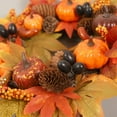 thumbnail image 3 of LSLJS Fall Wreath for Front Door,Autumn Wreath Decorations 15.7"Thanksgiving Fall Wreath Harvest Farmhouse Wreath with Maple Leaf Pumpkins Pinecones,Sunflower for Home, Wall, Porch, Outside/Indoor, 3 of 4