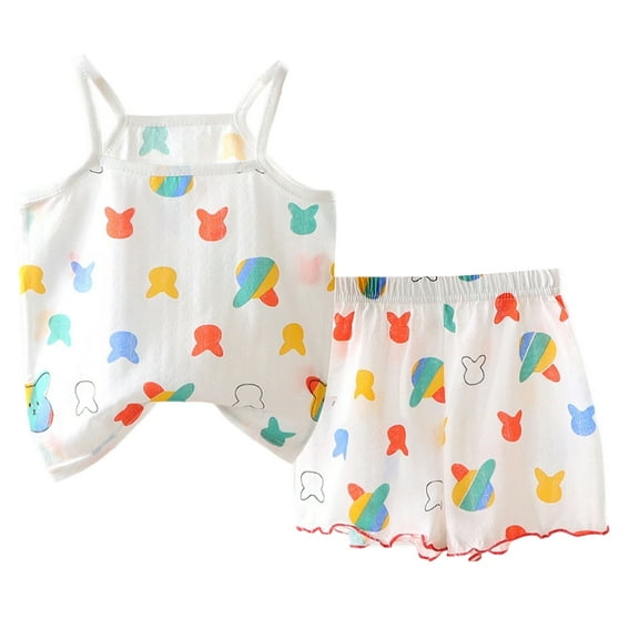 Toddler Girl Sets 3T, Toddler Girl Clothes Summer 2 Piece Outfit Cute Camisole Top Short Girl Summer Clothing Back To School Clothes
