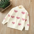 thumbnail image 2 of lnmuld Cute Sweaters Children Kids Baby Girls Long Sleeve Love Print Pearl Sweater Outer Outfits Size:3-4 Years, 2 of 4
