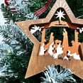 thumbnail image 4 of Fiudx Adorno Navideño de Estrella, Colgante de Belén de Madera, Impresión Acrílica de Doble Cara, Decoración Festiva para Árbol, Fiestas o Decoración Del Hogar, Fácil de Colgar, Tamaño 12 X 12 X 1 Cm, 4 of 7