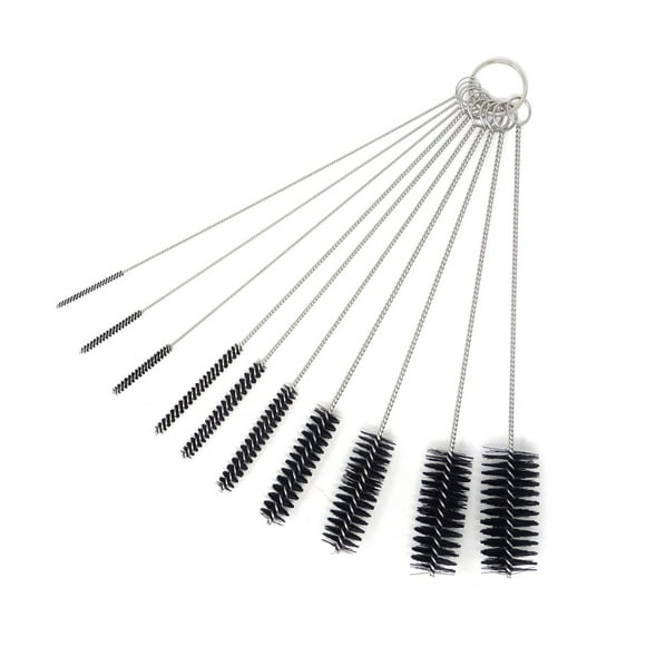 Juego de cepillos tubulares Honbay de nailon, 10 unidades, 20 cm, con llavero