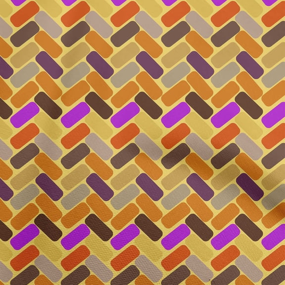 oneOone Polyester Spandex Yellow Fabric Geometric Sewing Craft Projects Fabric Prints By Yard 56 Inch Wide