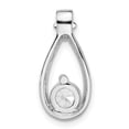 thumbnail image 4 of Auriga Fine Jewelry 925 Sterling Silver with CZ Teardrop Chain Slide Pendant for Women (L- 19.4mm, W- 9.1mm), 4 of 6
