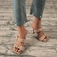 thumbnail image 1 of Zapatos de mujer Moda Color sólido Minimalista Cabeza cuadrada Sandalias de tacón plisado Zapatillas Chanclas Wmkox8yii  hj789, 1 of 9