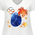 thumbnail image 4 of Inktastic Cancer Crab Constellation Zodiac Sign Illustration Women's Plus Size V-Neck T-Shirt, 4 of 5