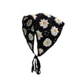 thumbnail image 4 of Crochet Daisy Triangle Head Scarf, Knitted Floral Bandana Head Wrap, Adjustable Back Tie Hair Kerchief For Daily, Travel, Beach & Outdoor Styling, 4 of 4
