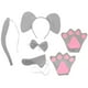 thumbnail image 1 of 1 Juego de disfraz de elefante, diadema con orejas de animales, nariz falsa, cola de Cosplay, guantes, pajarita, 1 of 6