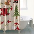 thumbnail image 4 of Beige Christmas Santa and Animal Pattern Shower Curtain 84"x72" ,Bathroom Decorative Shower Curtains Set with 12 Hooks,Modern Waterproof Washable Shower Curtain, 4 of 6