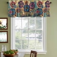 thumbnail image 3 of Vintage Purple Floral Curtain Valances for Windows, Kitchen Valance Window Treatments Panel 2 Pack, Retro Flowers Ethnic Abstract Art Rod Pocket Short Curtains for Bathroom Bedroom 60 x 18 Inch, 3 of 8