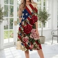 thumbnail image 2 of BOMYJESK 250th Anniversary USA Flag Floral Maxi Dress for Women Patriotic American Flag Boho Independence Day Summer Dresses 4th Of July A-Line Dress Casual Resort Wear Yellow 2XL, 2 of 6