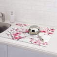 thumbnail image 6 of Cherry Blossoms Dish Drying Mat Large for Kitchen Pink Dish Drainer Pad 18 x 24 Inch with Hanging Loop High Absorbent Reversible Home Decor, 6 of 7