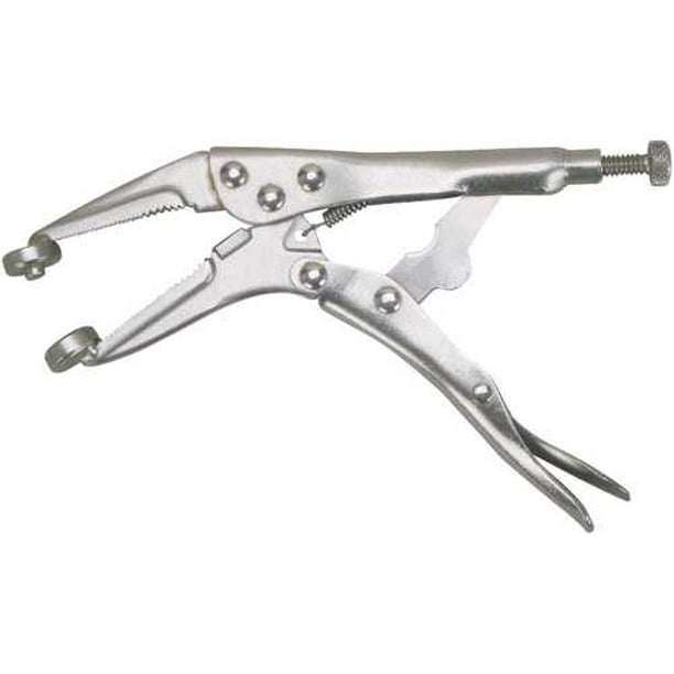 HOSE CLAMP PLIER WITH LOCKING JAW FOR DOUBLE RING WIRE CLAMPS USED ON
