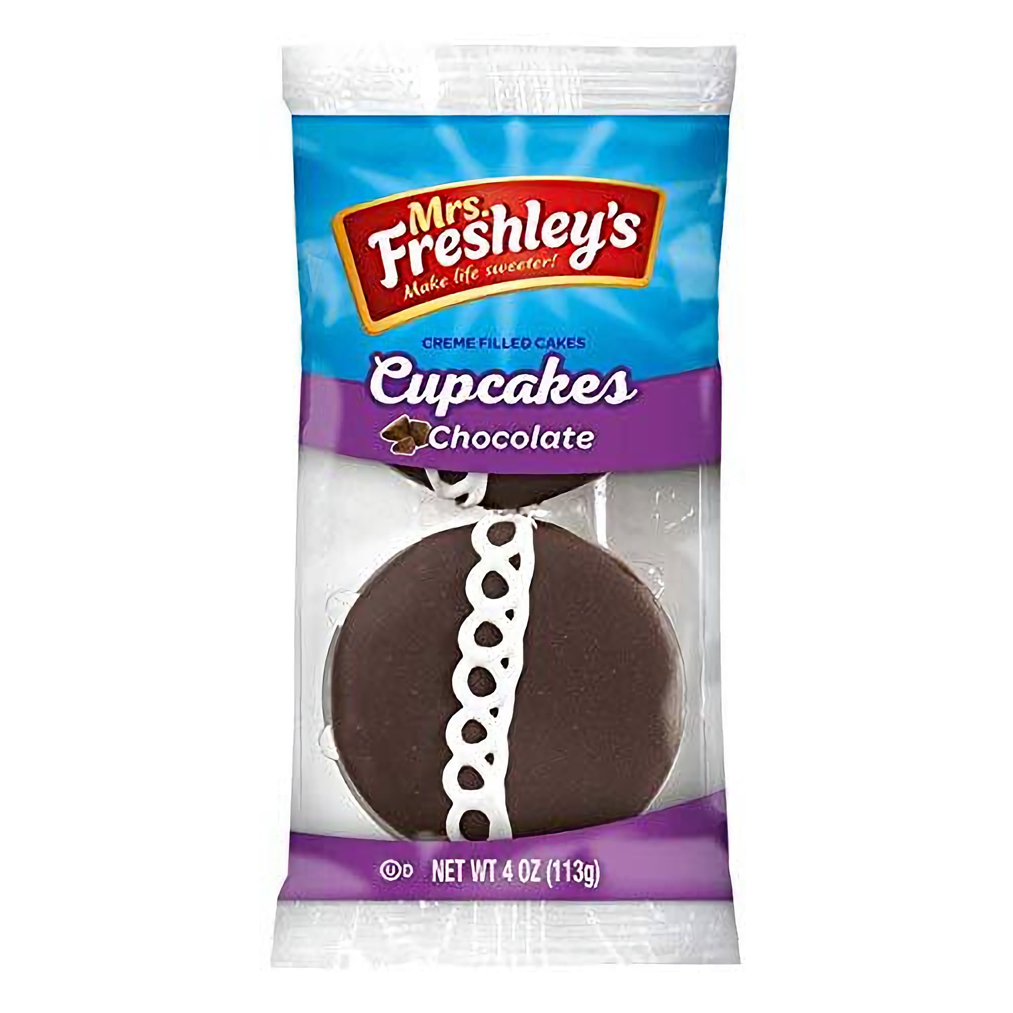 Mrs. Freshley's Cream Filled Chocolate Cupcakes 2-pack | 6 Count (12 pieces