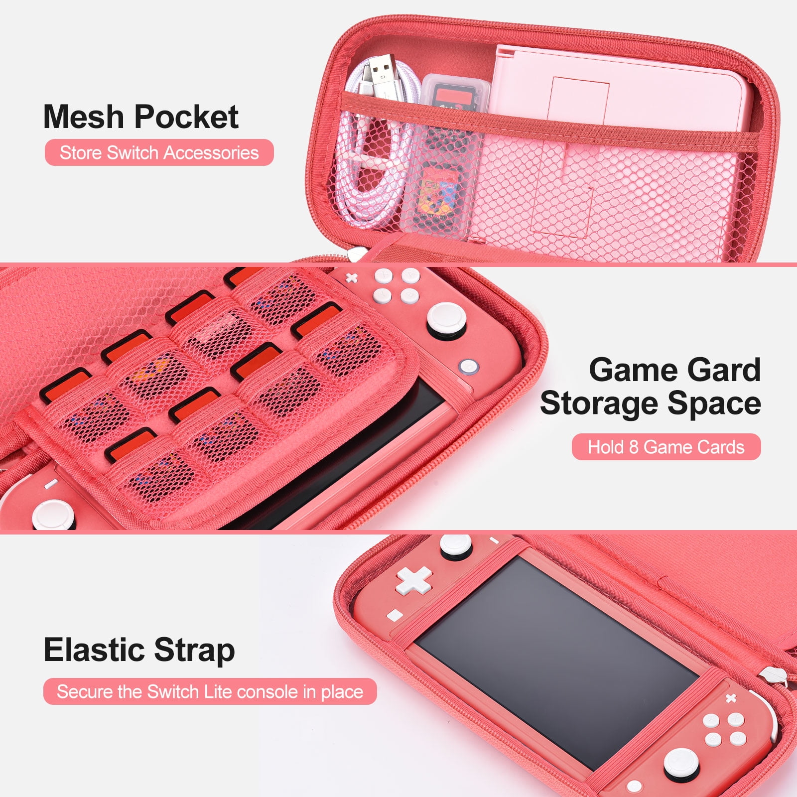 DEPTHOT Switch Lite Accessories Bundle 17 in 1 Pink Travel