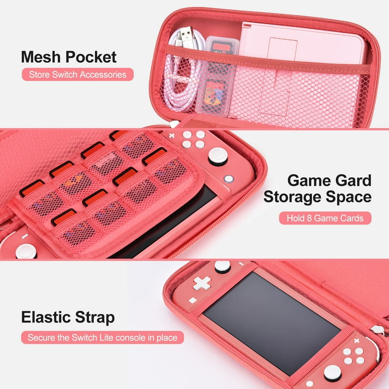17 in 1 Pink Switch Lite Accessories Travel Kit: Carrying