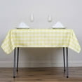 thumbnail image 6 of BalsaCircle 54" x 54" Square Gingham Checkered Polyester Tablecloth Yellow and White, 6 of 8