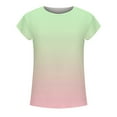thumbnail image 4 of USSUMA Womens Summer Tops and Blouses Trendy Crewneck Ombre Tie Dye T-Shirts for Women Dressy Casual Short Sleeve Gradient Comfy Basic Shirt Tunics Plus Beach, 4 of 5