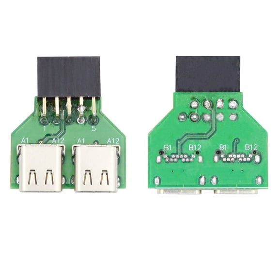 CY Dual Ports USB 3.1 Type C USB-C Female to USB 2.0 Motherboard 9pin 10pin Header Adapter PCBA 480Mbps