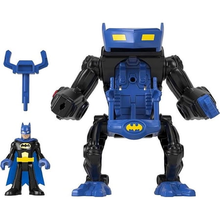 Fisher-Price Imaginext DC Super Friends Batman Toy Battling Robot with Poseable Figure & Lights for Pretend Play Kids Ages 3+ Years