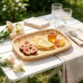 thumbnail image 2 of SLYNSHome Serving Tray Handwoven Bamboo Round Storage Basket, Natural Woven Fruit Bread Snack Holder for Kitchen Table Counter Farmhouse Home Decor, 2 of 6