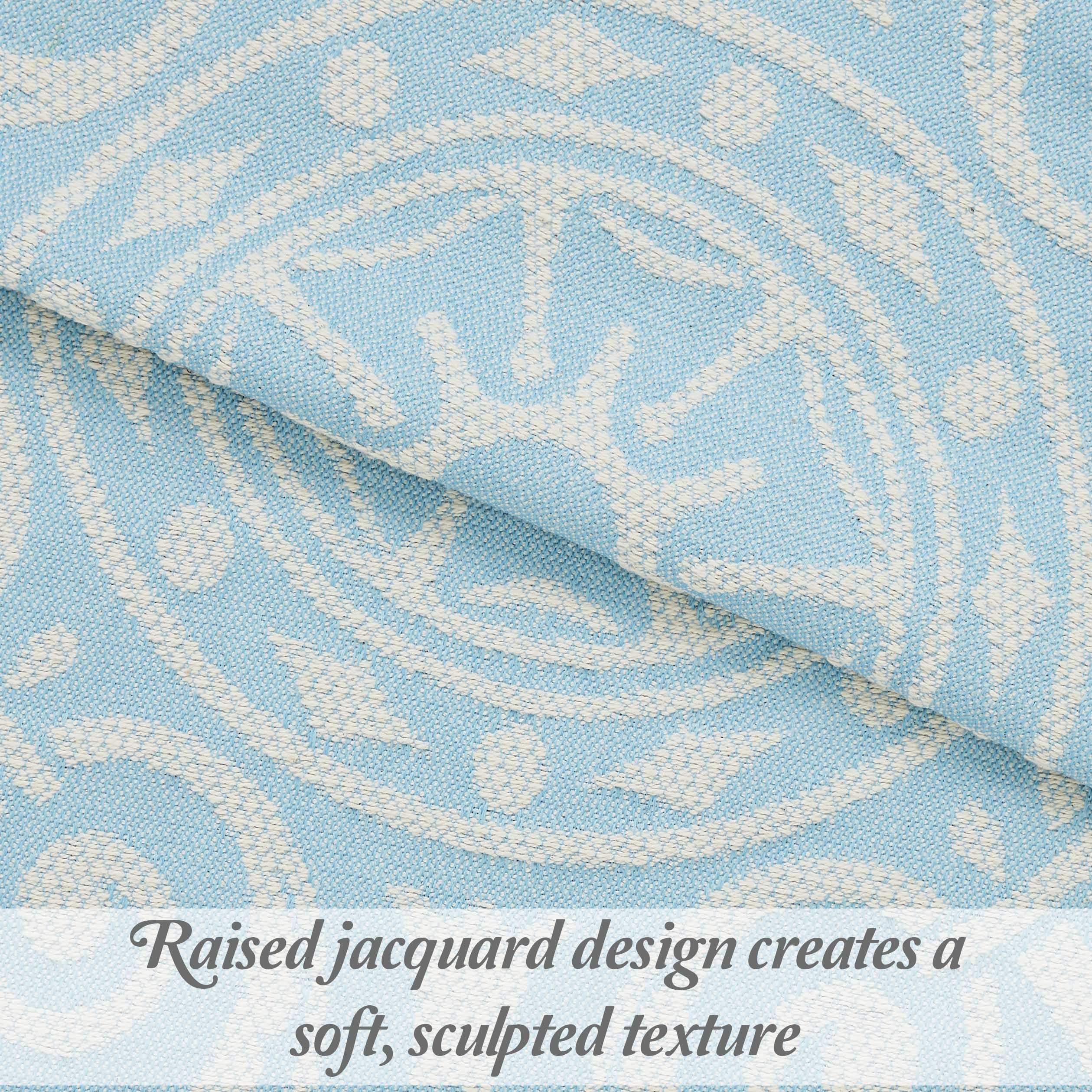 Superior Woven Jacquard Bedspread Set King Size, 3-Piece Lightweight All Seasons Coverlet, Aqua