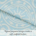 thumbnail image 6 of Superior Woven Jacquard Bedspread Set King Size, 3-Piece Lightweight All Seasons Coverlet, Aqua, 6 of 9