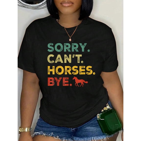 Funny Horse Sorry Can't Horses Bye Vintage Horseback Riding T-Shirt