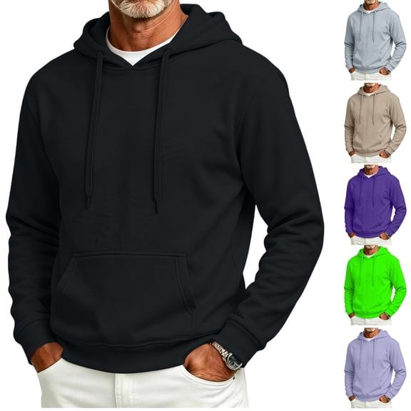 HAJWOH Mens Hoodie Pullover Pocket Winter Warm Adjustable Drawstring Hood, Kangaroo Pocket,Machine Wash