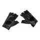 thumbnail image 3 of Guantes de medio dedo Macarena de cuero negro para mujer, 3 of 8