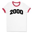 thumbnail image 1 of 2000 College Style Ringer Tee Shirt Unisex Medium White/Red, 1 of 5
