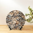 thumbnail image 6 of Picia Watercolor Zebra Pattern Bone China Decorative Plate – Wall Decor with Stand and Adhesive, Elegant Ornament for Living Room, Office, or Entryway-6in, 6 of 6