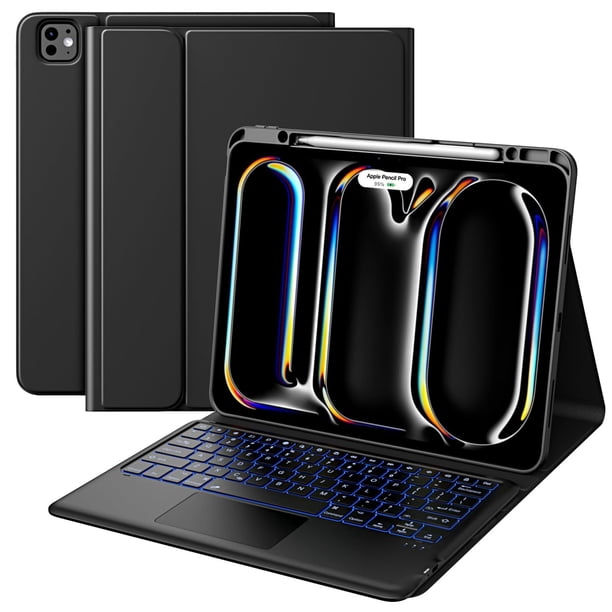 Funda para iPad Pro 13 con teclado MoKo M4 2024 con soporte para lápices