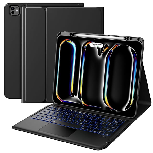 Funda para iPad Pro 13 con teclado MoKo M4 2024 con soporte para lápices