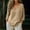 Khaki, variant on Women's V-Neck Crinkle Linen Blend Top, Long Sleeve, Relaxed Oversized Fit, Breathable Fabric for Casual Wear Pink XXXXL