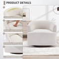 thumbnail image 4 of Bonzy Home Chenille 360° Swivel Barrel Accent Chair, Curved Armrest Reading Chair, Comfy Upholstered Round Lounge Chair for Living Room Bedroom Study, Beige, 4 of 8