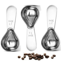 2 Pack Stainless Steel Coffee Scoop Tablespoon Measuring Spoons Short Handle Tablespoon for Tea Sugar