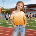thumbnail image 6 of HAOTAGS Girls Short Sleeve T-Shirts, Cute Casual Summer Round Neck Tee Printed One-Shoulder Tops Orange Size 5T, 6 of 9