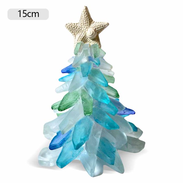 Mini Adornos para Árboles Navidad Cristal Marino Mesa