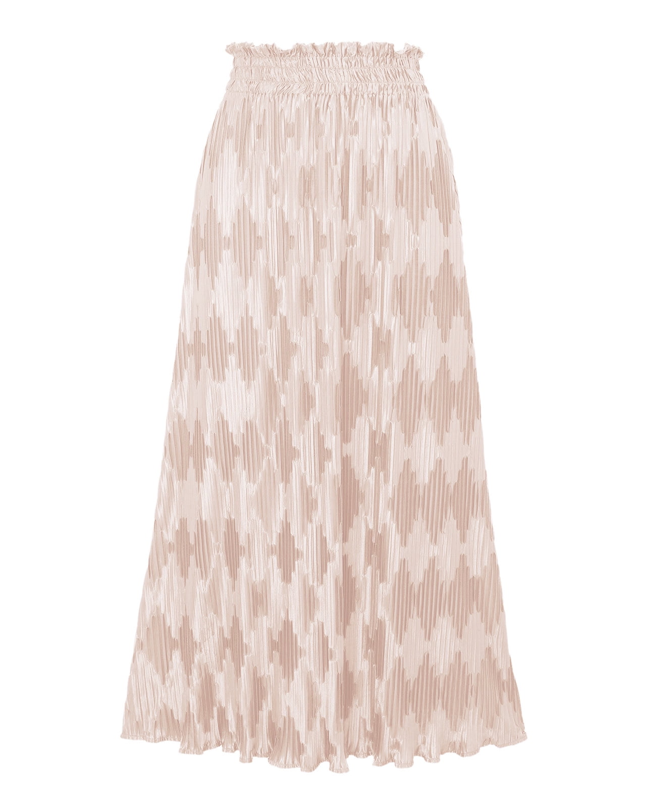 Autumn Women High Waist Pleated Casual Women Long Skirt