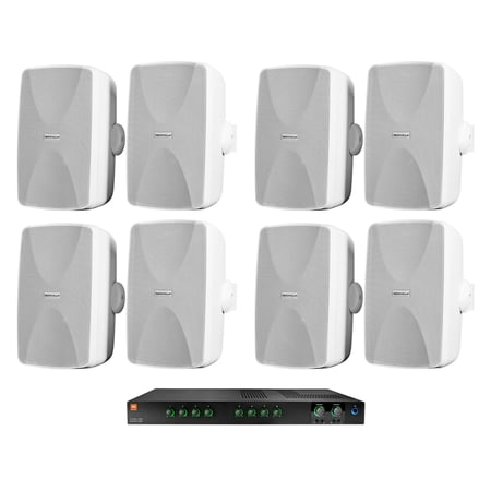 JBL CSMA280 Commercial/Restaurant Amplifier Amp+(8) White 5.25 Wall Speakers
