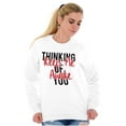 thumbnail image 3 of Thinking of You Keep Me Awake Romance Women Crewneck Sweatshirt Brisco Brands S, 3 of 6