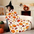 thumbnail image 3 of Fall Pumpkin Blanket 40"x30" Cream White Autumn Colored Print Thanksgiving Throw Blanket Lightweight Warm Soft Blanket Farmhouse Seasonal Decor for Home Living Room Sofa Couch Bed, 3 of 6