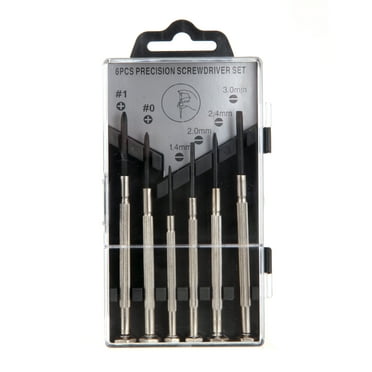 Hyper Tough 6 Piece Precision Philips and Slotted Screwdriver Set TS80037R, Steel